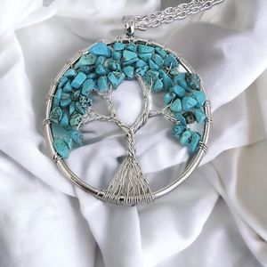 🔥NEW🔥Gemstone Tree of Life Necklace Turquoise